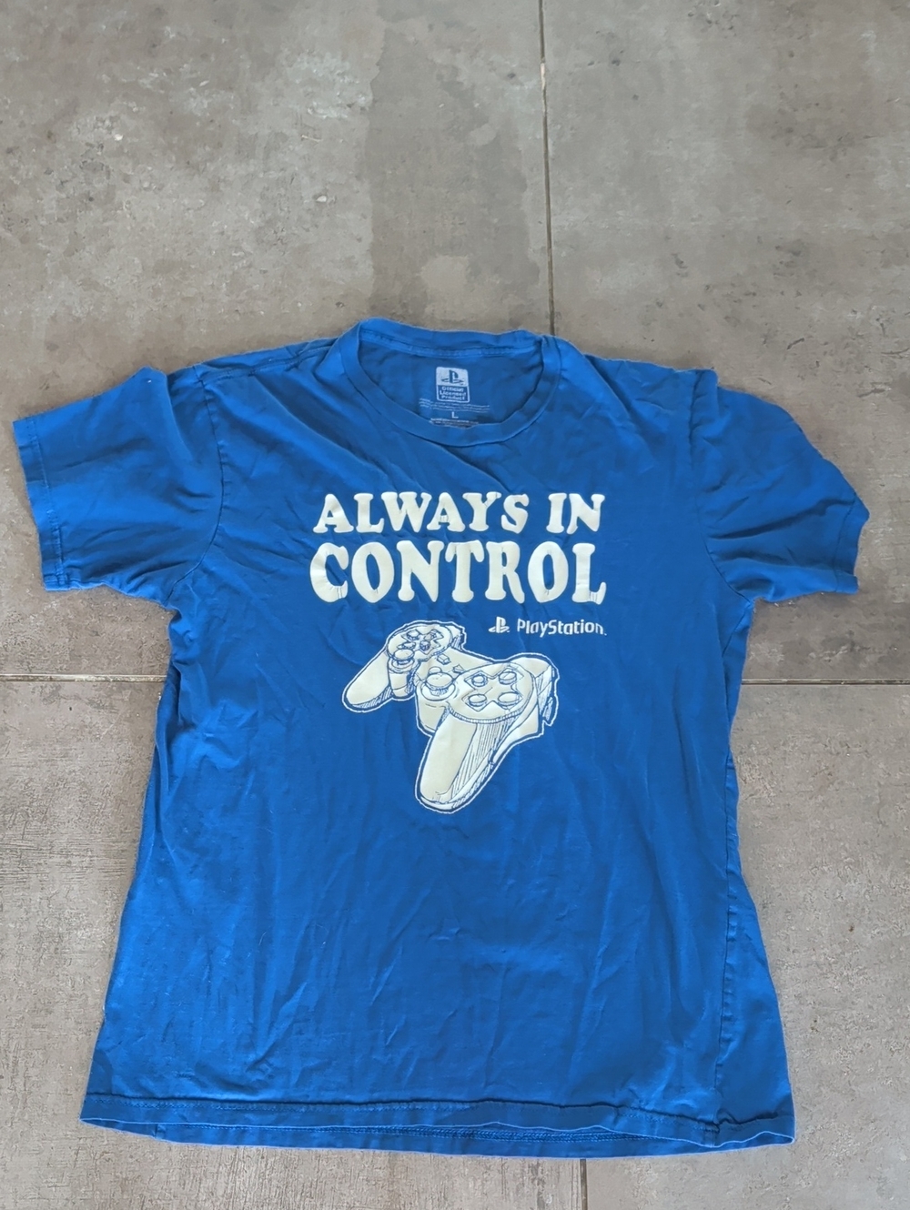 Blue PlayStation 'Always in Control' Tee Size L